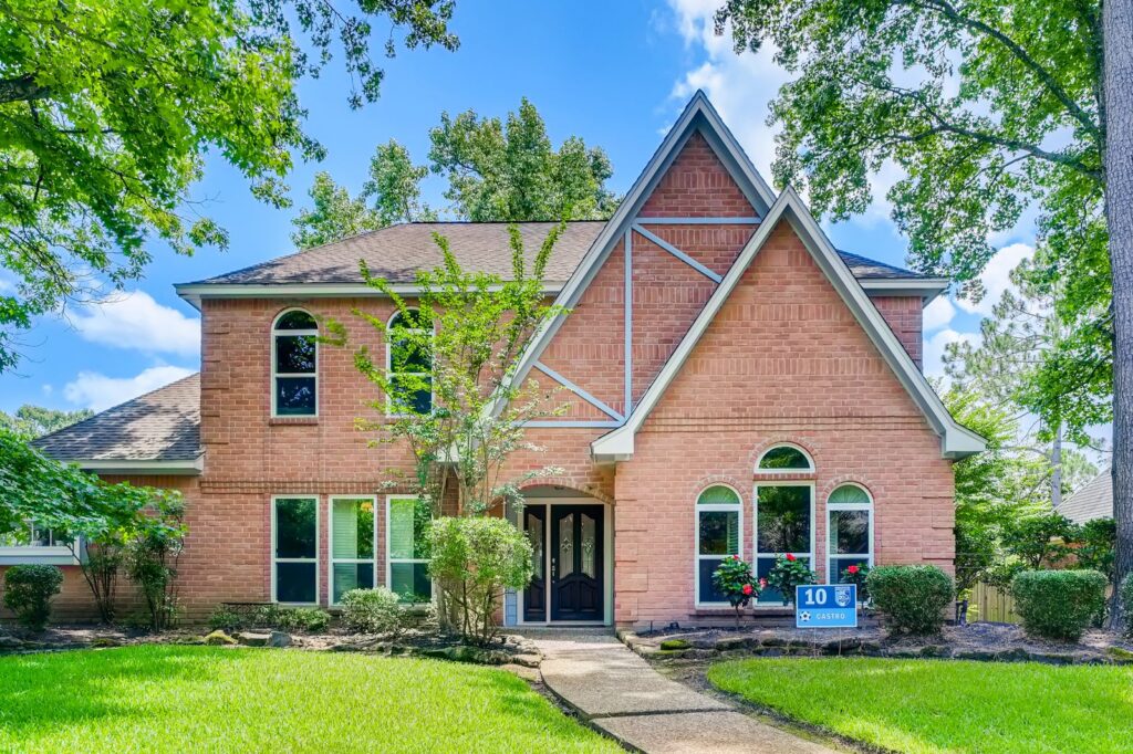 Two-story brick rental house exterior