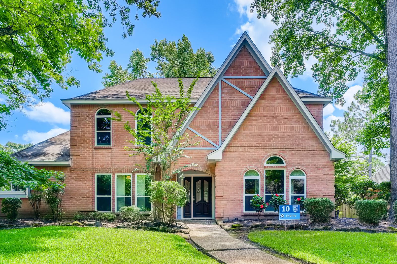Two-story brick rental house exterior